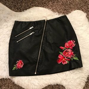Divided Leather Skirt